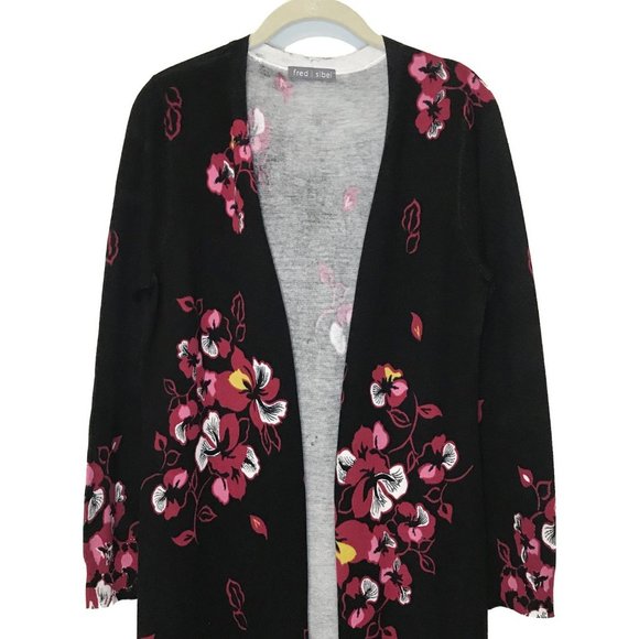 Flower Print Long Cardigan NWOT - Picture 2 of 6